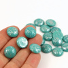 Kaboszon szklany Silver Splash Turquoise Green 14mm