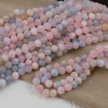 Morganit kula fasetowana 6mm [sznur 38cm]