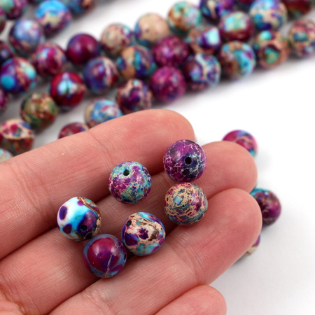Jaspis lazurowe wybrzeże kula fioletowo-niebieska 10mm