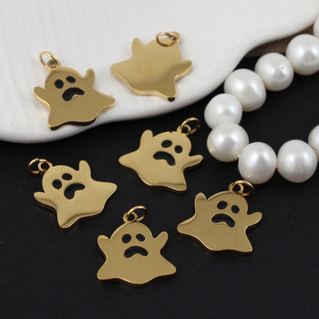 Zawieszka stal szlachetna duch pozłacana 15x13mm