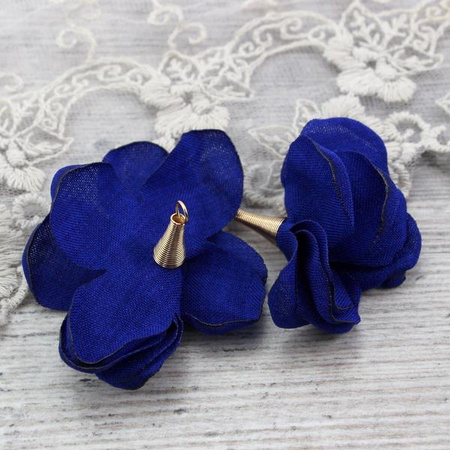 Ozdobny kwiatek w tulejce szafirowy 50mm