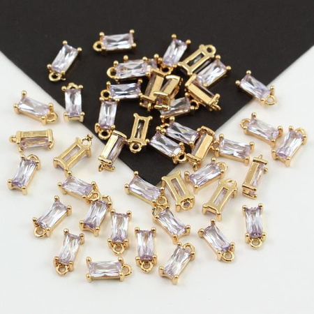 Zawieszka mini w złotej oprawie tanzanite deluxe 8x4mm
