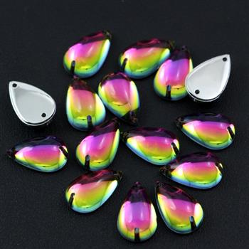 Kaboszon akrylowy jelly tęczowa łezka 15x9mm