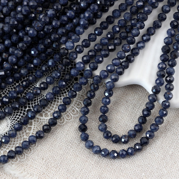 Szafir kula fasetowana 4mm [10szt]