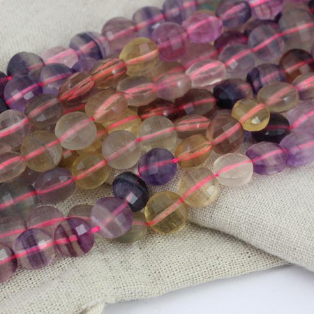 Fluoryt moneta fasetowana 10mm