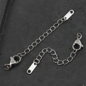 Zapięcie przedłużka z karabińczykiem stal szlachetna 5cm