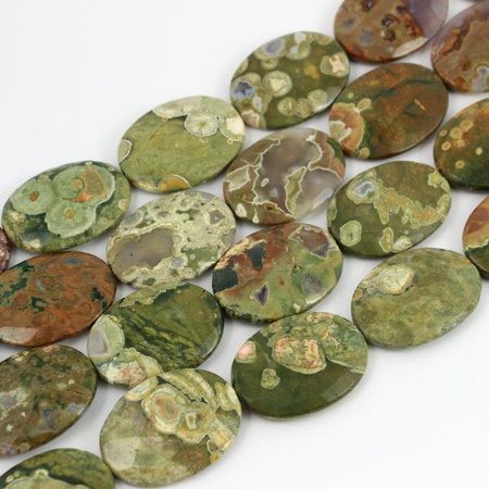Jaspis riolit owal fasetowany 40x30mm