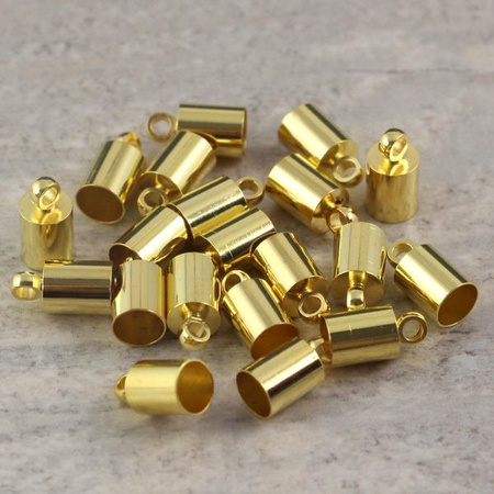 Tulejka do wklejania metalowa prosta złota 4,5mm [10szt]