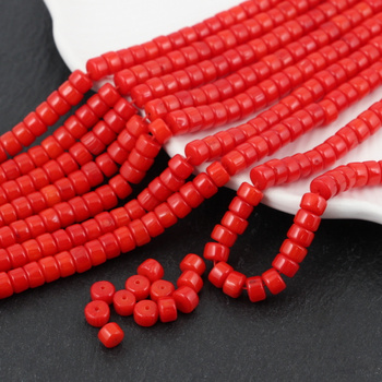 Koral czerwony wałek dysk 6x4mm