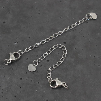 Zapięcie przedłużka z karabińczykiem stal szlachetna 5cm