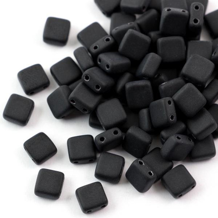 Square 6x6mm Jet Matted [10szt]
