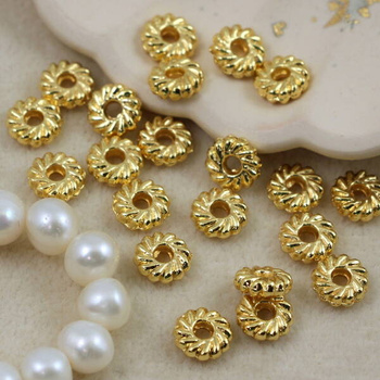 Przekładka metalowa oponka złota 8x3mm