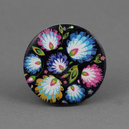 Drewniany krążek baza kolczyka polski folk 40mm