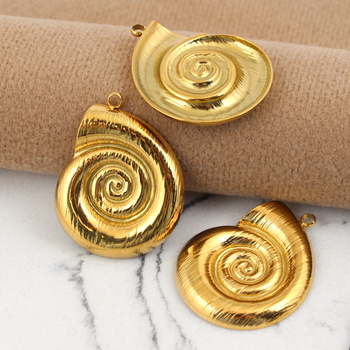 Zawieszka muszla stal szlachetna pozłacana 30x24mm