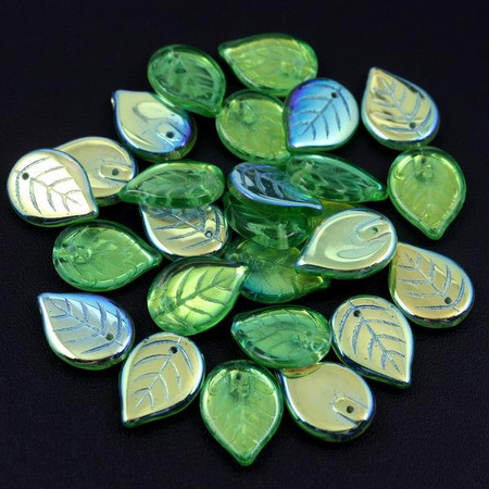 Listek szklany zielony AB 18x13mm [6szt]
