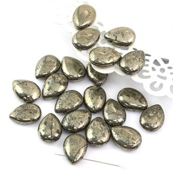 Piryt złoty łezka gładka 18x13mm