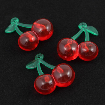 Akrylowa zawieszka wiśnia owoce 33x26mm