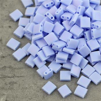 Miyuki Tila Beads 5x5x1,9mm Opaque Light Periwinkle Matted AB [30szt]