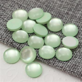 Kaboszon akrylowy moneta seledynowa 12mm