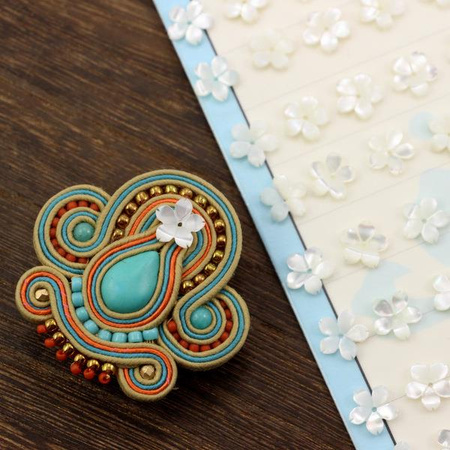 Masa perłowa kwiatek niezapominajka 10mm