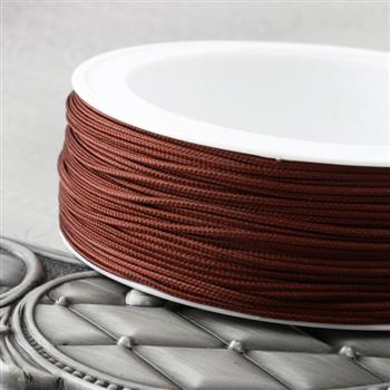 Sznurek wiskozowy brązowy 1mm Pega [1 metr]