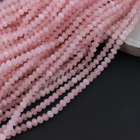 Kwarc różowy oponka fasetowana 6x5mm