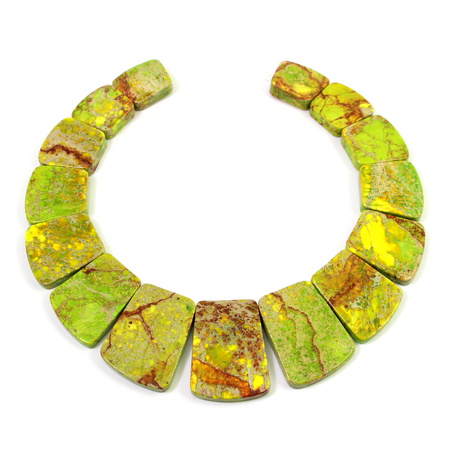 Jaspis lazurowe wybrzeże baza naszyjnika zielona  [15 kamieni]