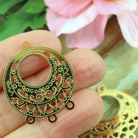 Baza ażurowa stal szlachetna pozłacana 25mm