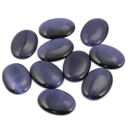 Kaboszon kocie oko owal granatowy 25x18mm