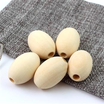 Koralik drewniany oliwka z dużym otworem 30x20mm