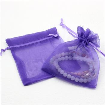 Woreczek z organzy fioletowy 12x10cm