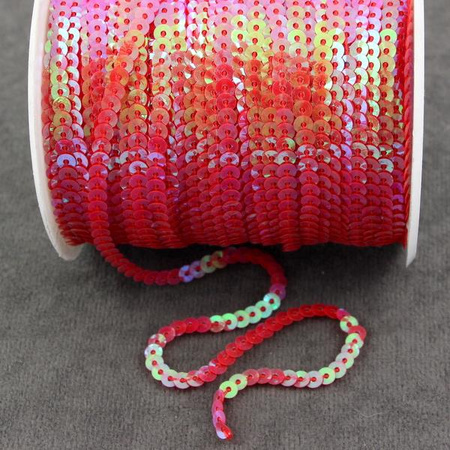 Cekiny na taśmie czerwone AB 4mm [1m]