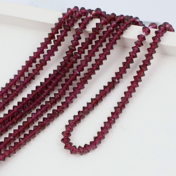 Granat oponka fasetowana ufo 4x3mm [sznur 39cm]