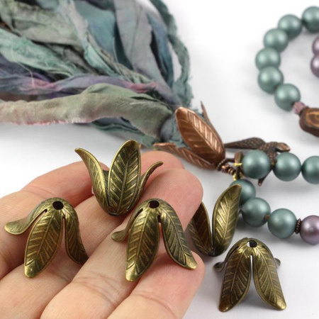 Czapeczka ozdobna tulipan mosiężny 18mm