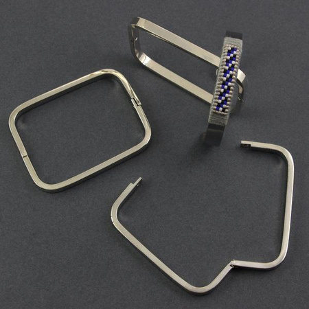 Baza bransolety metalowa prostokątna srebrna