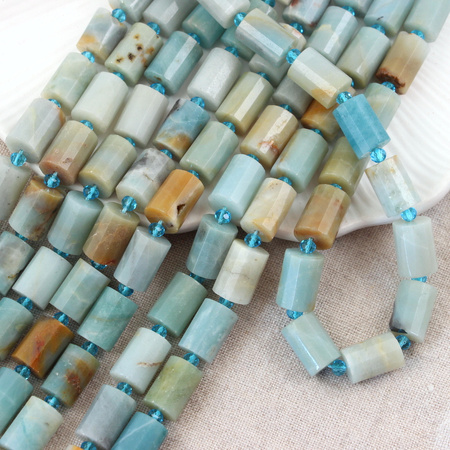 Amazonit wałek fasetowany 14x10mm