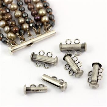 Zapięcie srebrne antyczne na 2 sznury