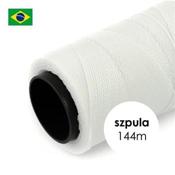 Sznurek do makramy brazylijski woskowany Extra White 1mm [szpula 144m]