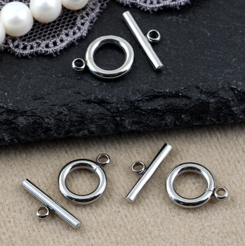 Zapięcie mini toggle stal szlachetna srebrne 10mm