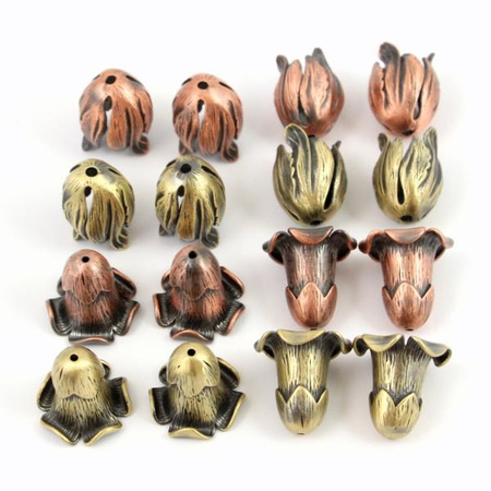 Czapeczka ozdobna kwiat miedziany 21x20mm