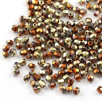 Fire Polish 3mm Crystal California Gold Rush [40szt]