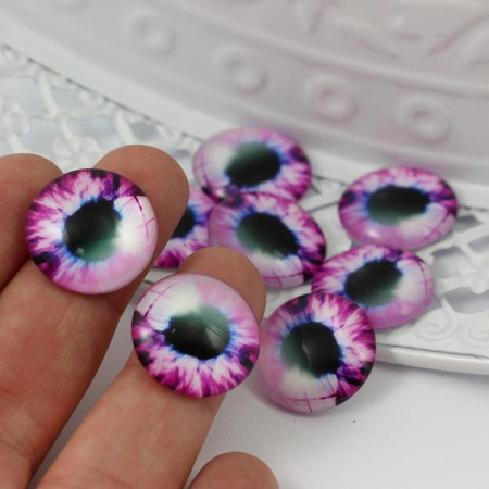 Kaboszon szklany z grafiką oko moneta 20mm