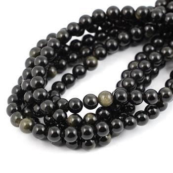 Obsydian złoty kula gładka 8mm