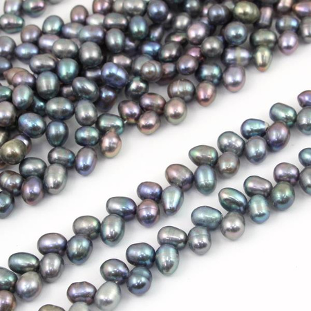 Perła słodkowodna szara "jodełka" 9x7mm