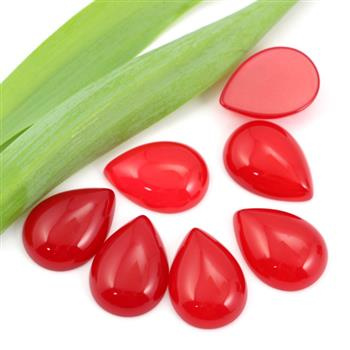 Kaboszon agat brazylijski łezka różowa 25x18mm