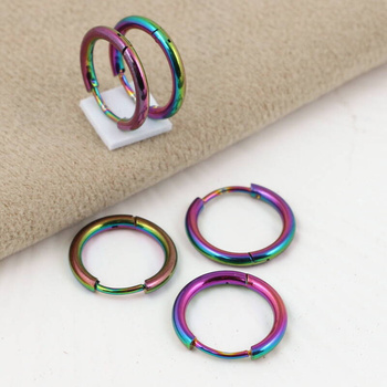 Bigle kajdankowe koła stal szlachetna rainbow 15mm [para]