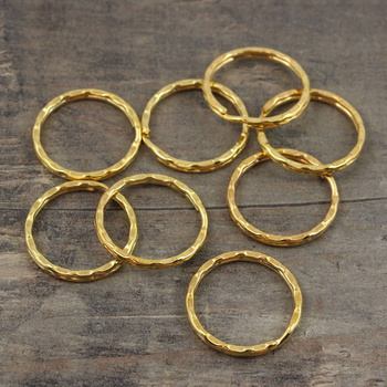 Kółko sprężynowe podwójne do kluczy/breloka metalowe złote 25mm