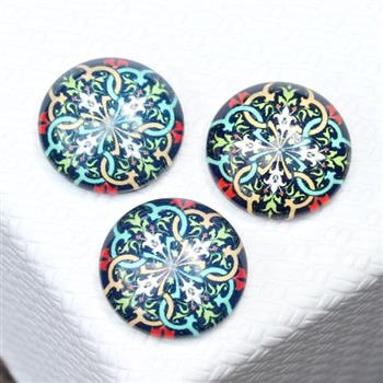 Kaboszon szklany z grafiką moneta 18mm