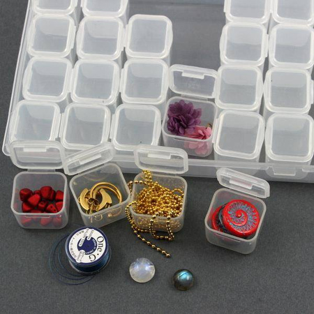 Organizer z 28 pojemnikami do przechowywania 17x10x3cm