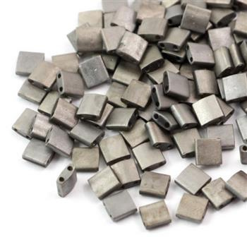 Miyuki Tila Beads 5x5x1,9mm Crystal Chrome Full Matted [30szt]